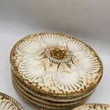 10 Longchamp earthenware oyster plates, 1960