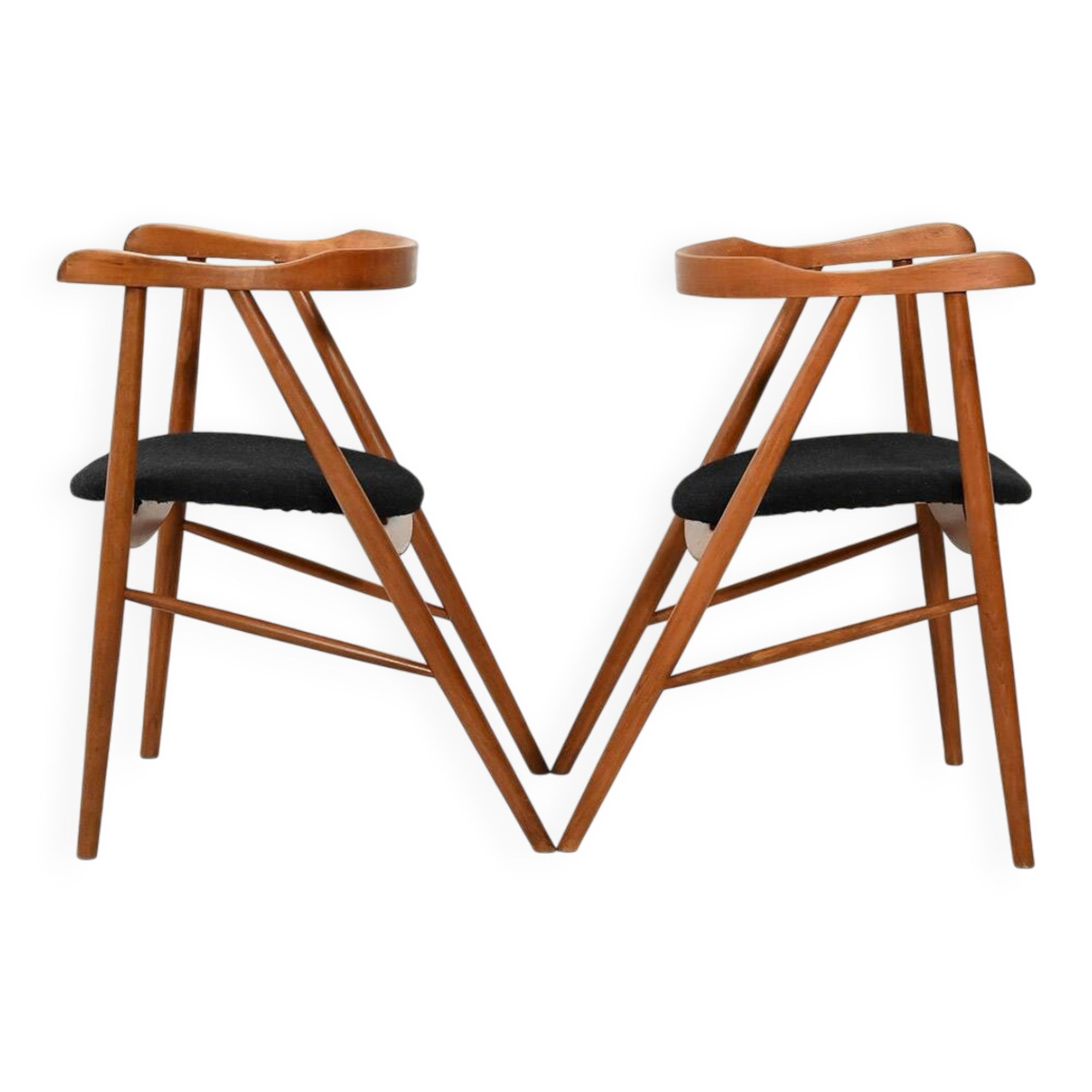 Pair of walnut dining chairs