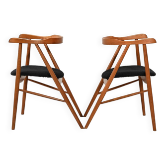 Pair of walnut dining chairs