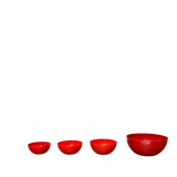 Modern mid-century red enamel bowl sets by Kaj Franck for Finel, Finland, 1960s, set of 4.
