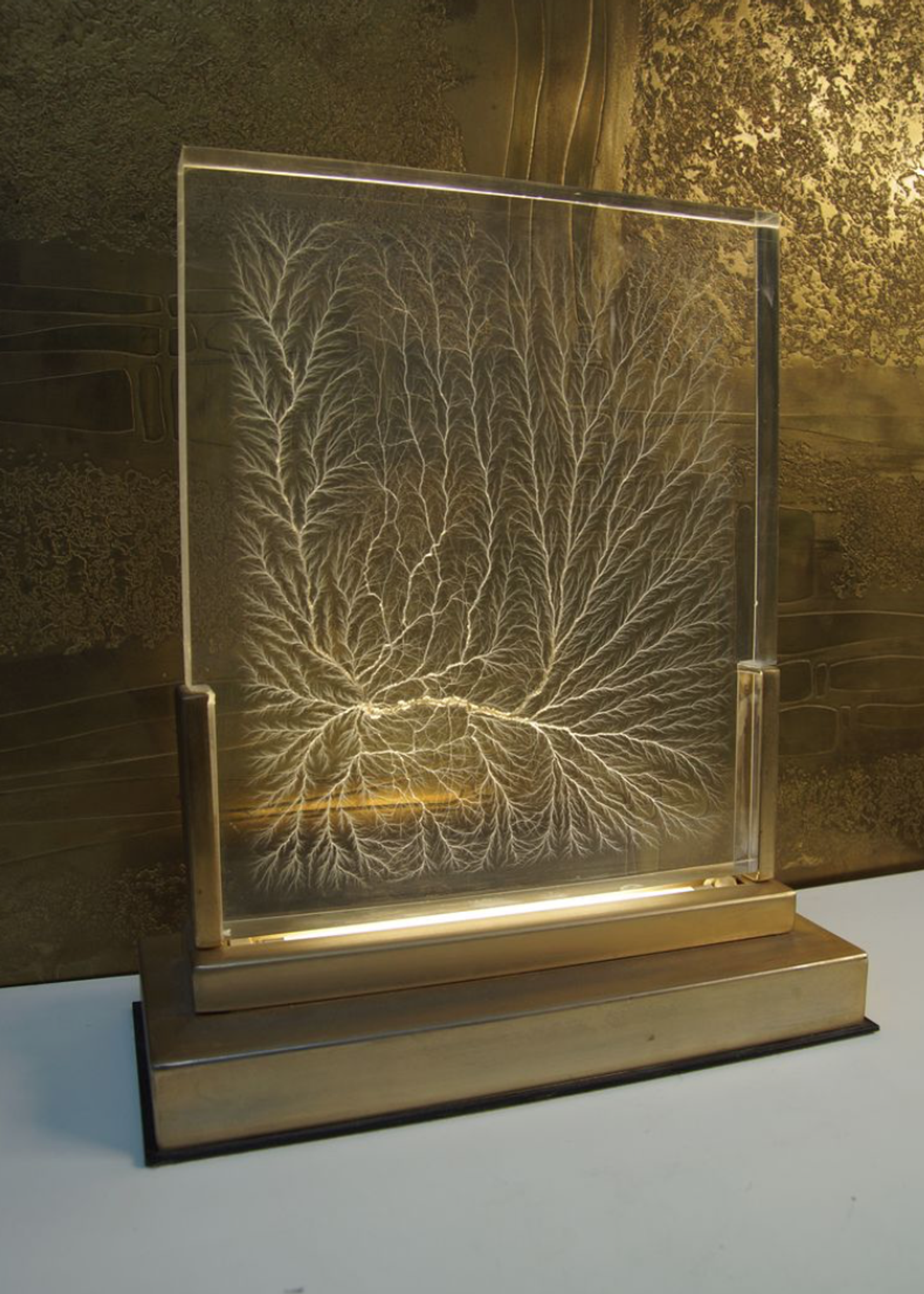 Lampe de bureau doré de Maison Jansen 1970