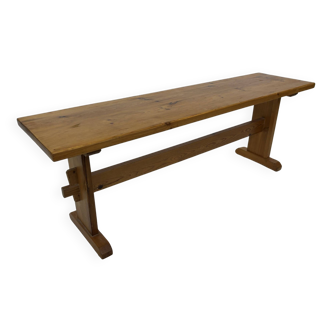 Vintage Scandinavian modern pinewood bench from the 1960's