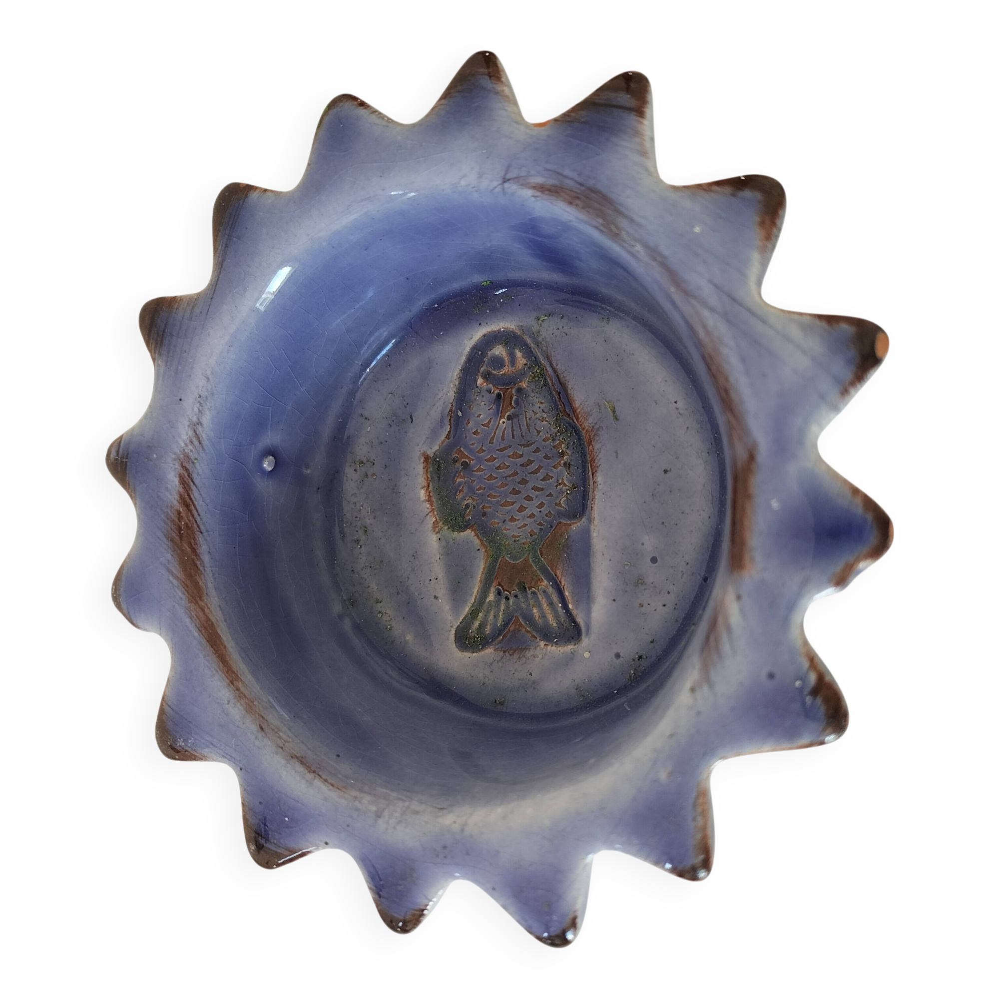 Handcrafted blue earthenware pocket emptier