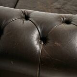 Chesterfield-style leather sofa set, set of 3