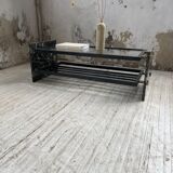 Coffee table year 80 Italian marble and glass