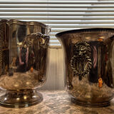 Two silver metal ice buckets hallmarked around 1900