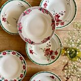 Set of 6 mismatched vintage soup plates