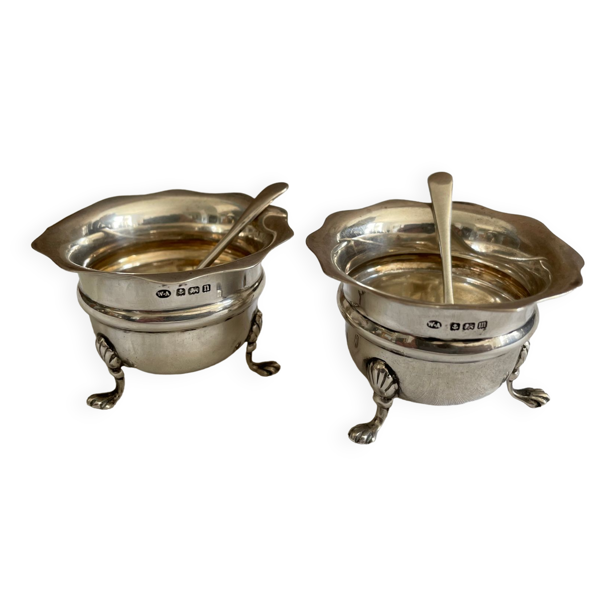 Pair of silver salt shakers