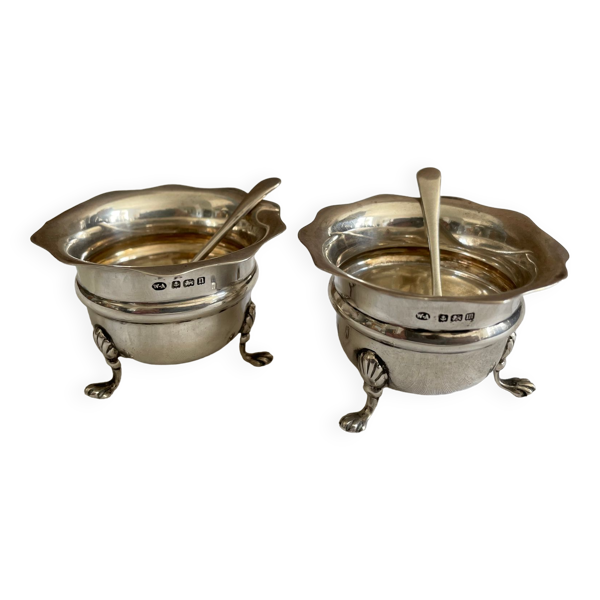 Paire de salières en argent