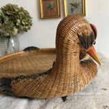 Bird woven bamboo tray
