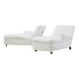 Flexform Pair of Chaise Longues/ Lounge Sofa Italy 1985