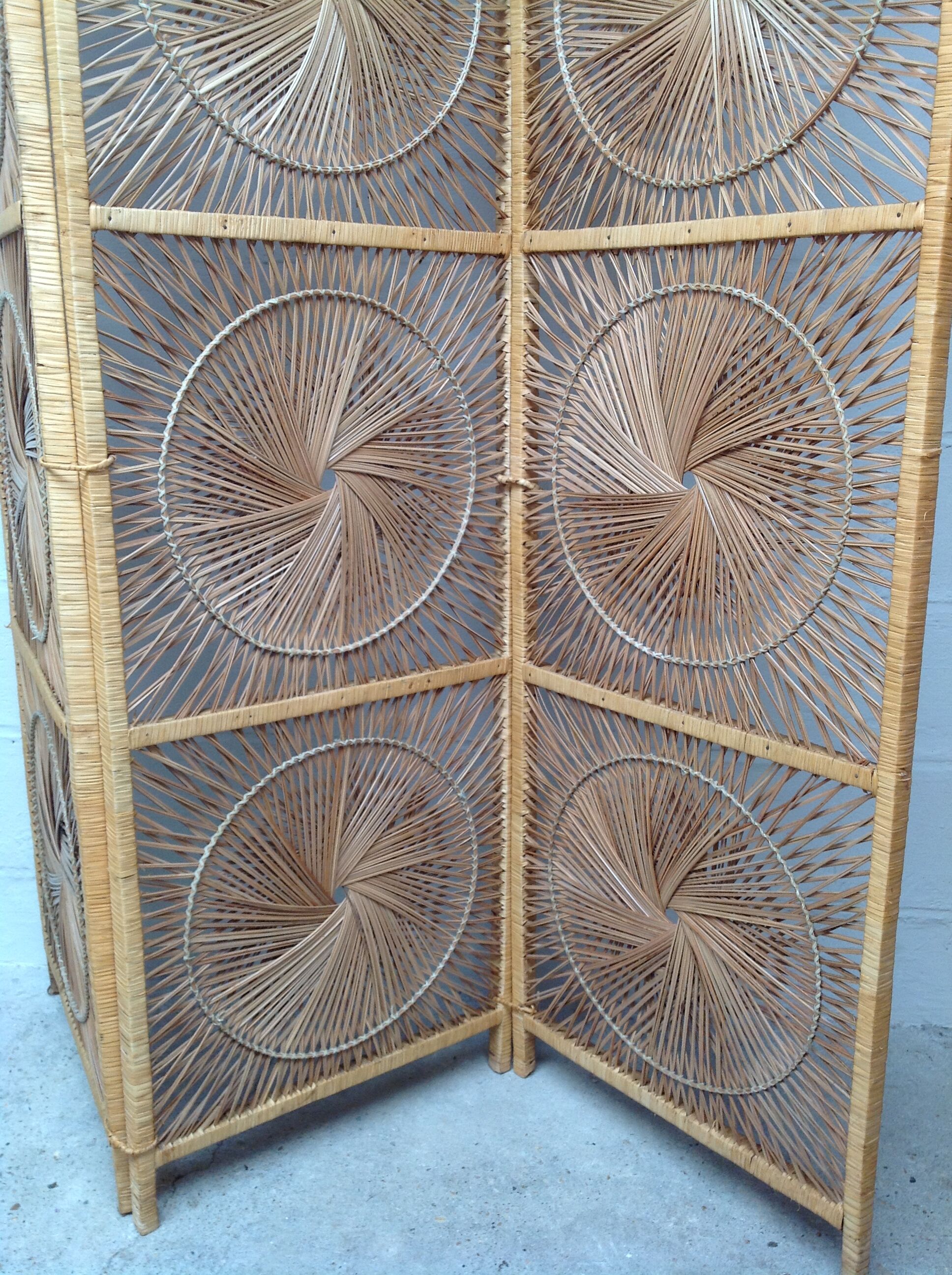 Vintage rattan screen