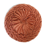 Round orange velvet cushion