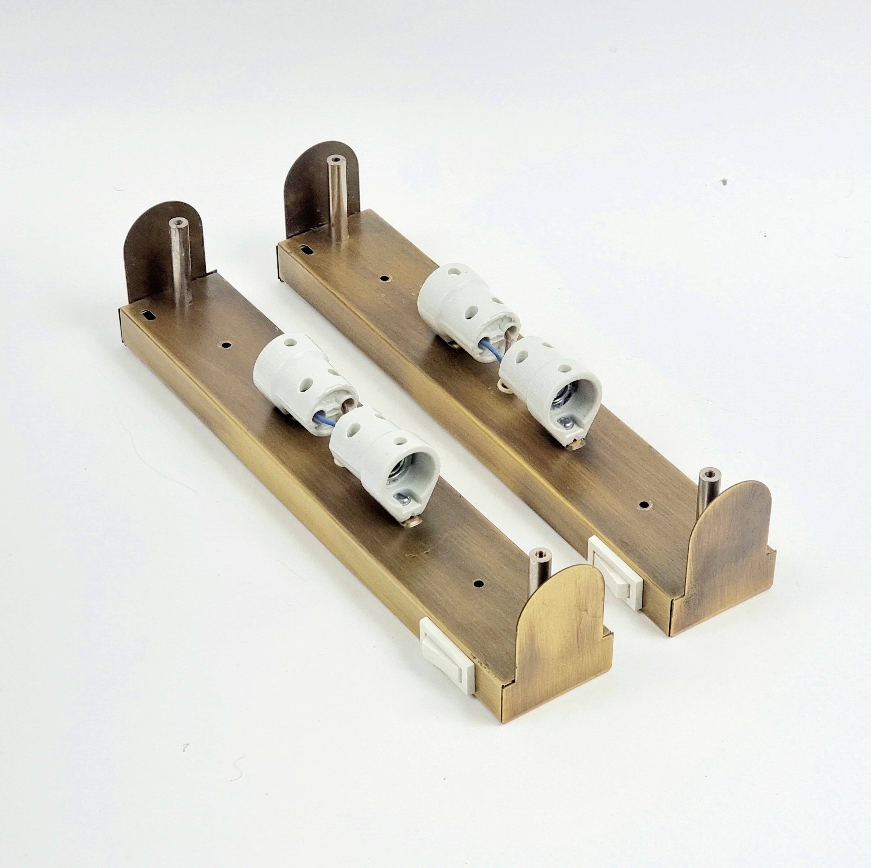 Pair of Mid-Century Tubular Murano Glass Wall Lights from Hillebrand, 1970s