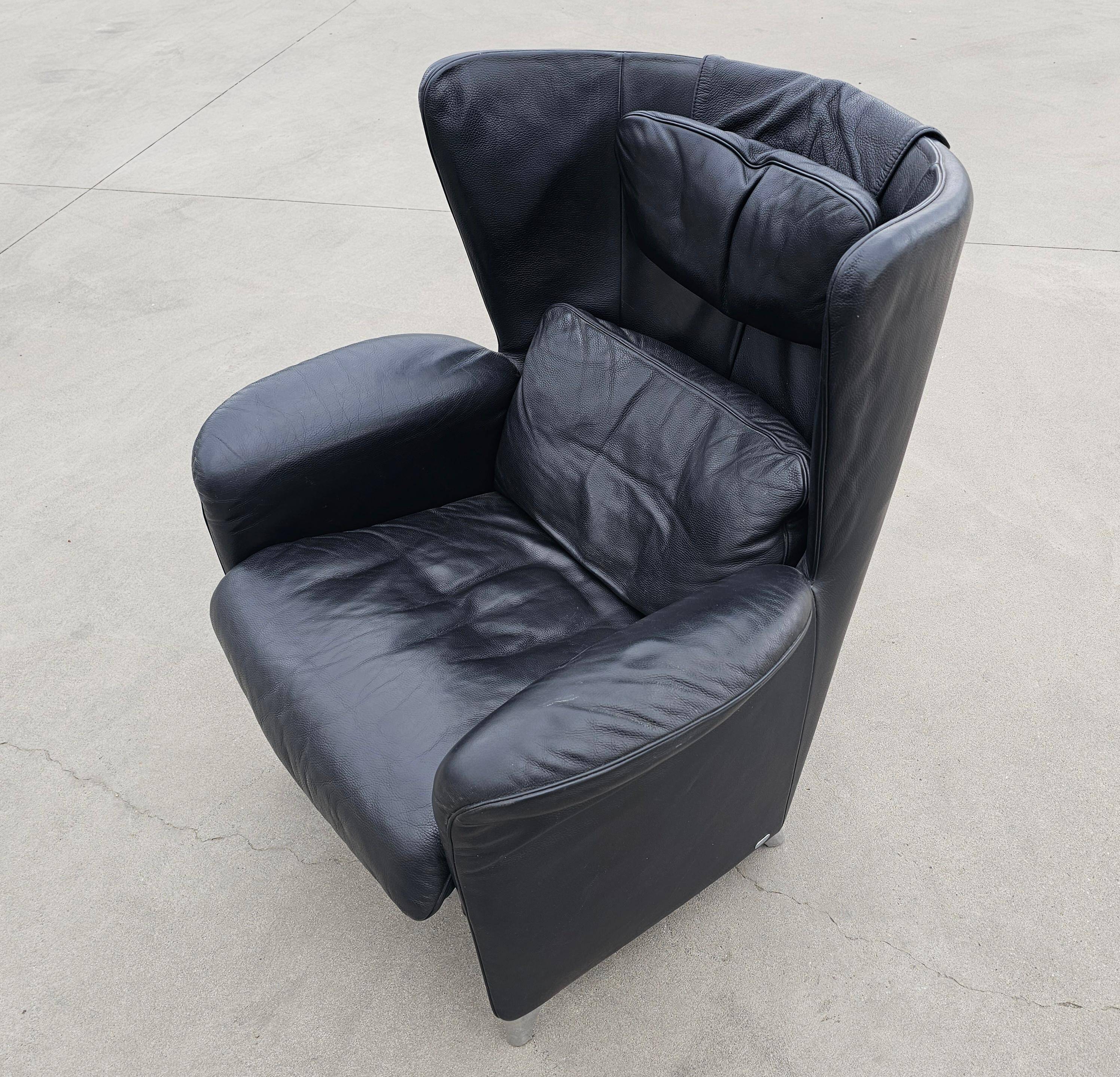 Pair of postmodern armchairs DS-23 by Franz-Josef Schulte for De Sede