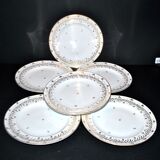 Niderviller set of 6 Empire plates and tureen in hard-paste porcelain with wheat decoration painted in gold, 1790