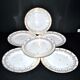 Niderviller lot de 6 assiettes Empire et soupière en porcelaine dure décor blé peint or 1790