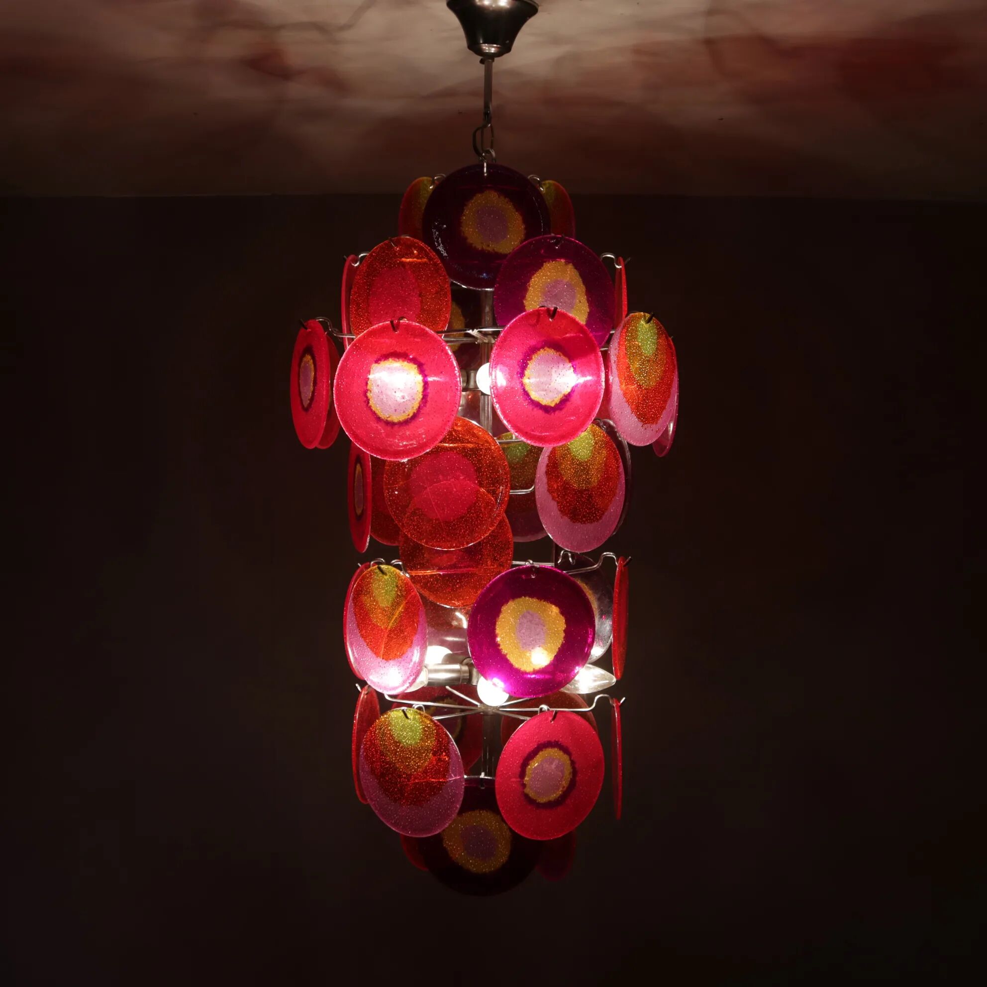 1970s disk chandelier by Aro Leuchten Germany
