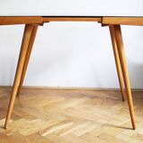 Table basse du milieu du siècle des années 1960 avec un verre opaxite noir - Version plus petite