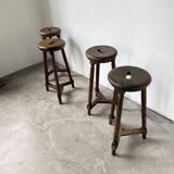 Oak bistro stools 1950