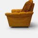 Vintage lounge chair on wheels in golden mustard corduroy 70s