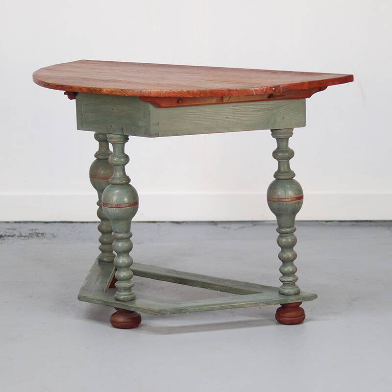 Swedish Gustavian Folk Art Painted Side Table
