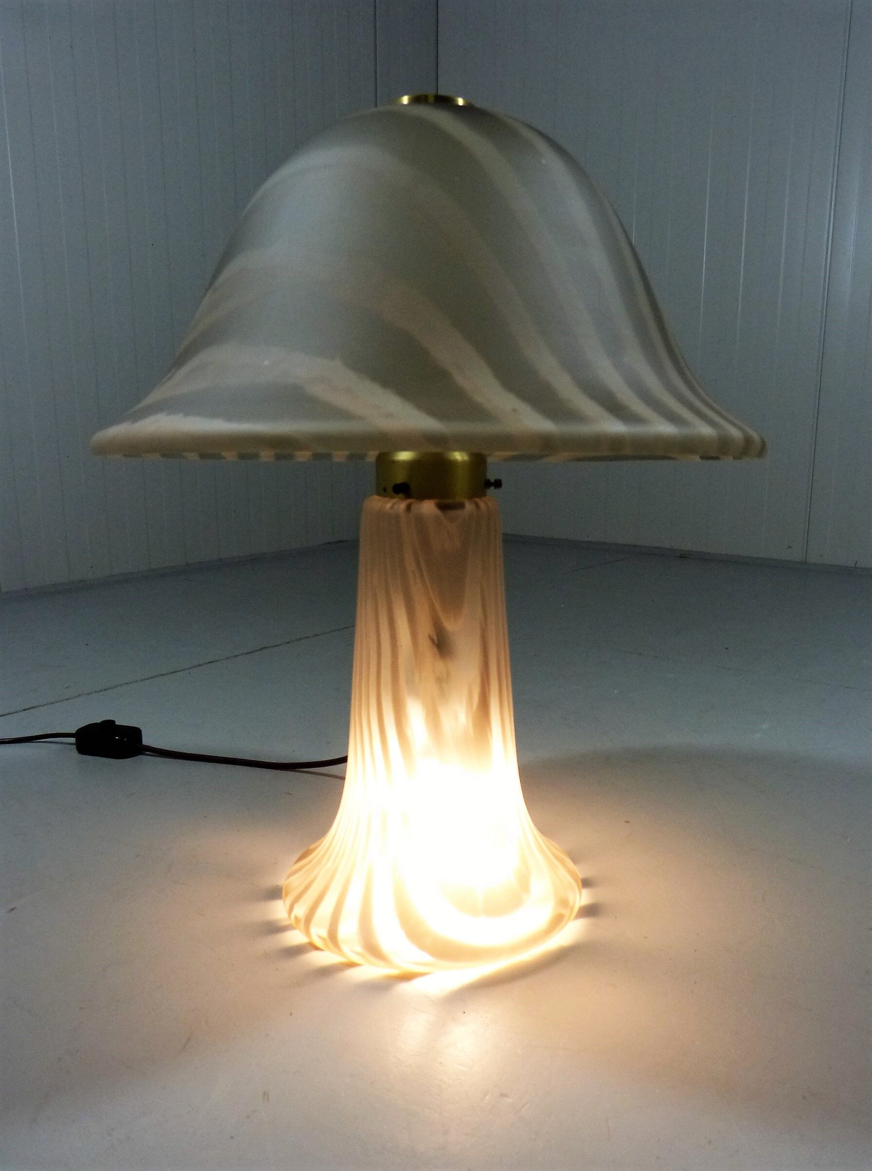 Peill & Putzler glass mushroom table lamp, Germany