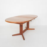 Teak oval extendable dining table by Korup Stolefabrik