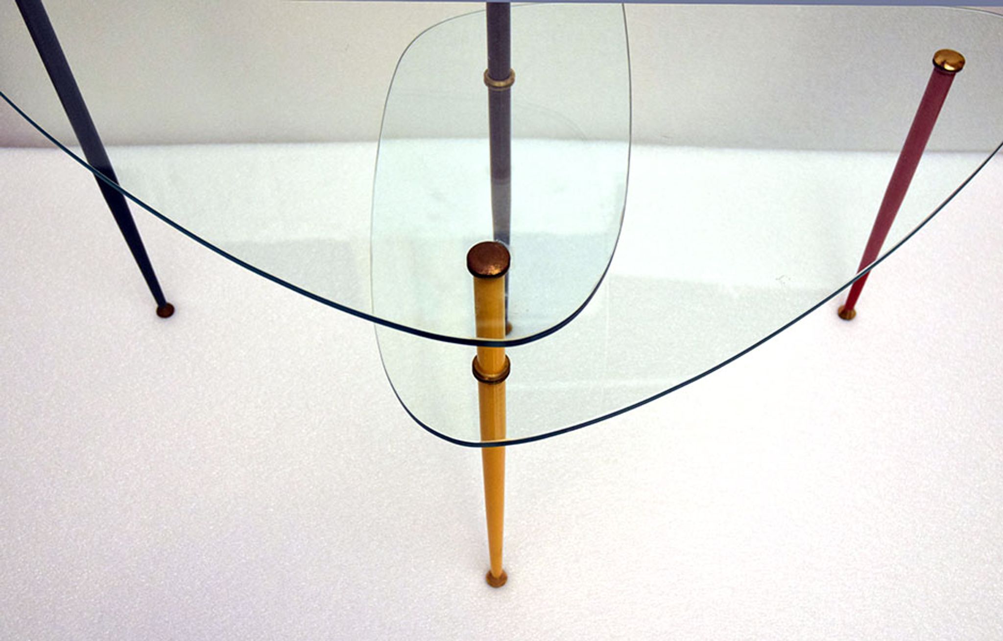 Table basse Arlecchino en métal et cristal par Edoardo Poli pour Vitrex, années 1960