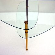 Table basse Arlecchino en métal et cristal par Edoardo Poli pour Vitrex, années 1960