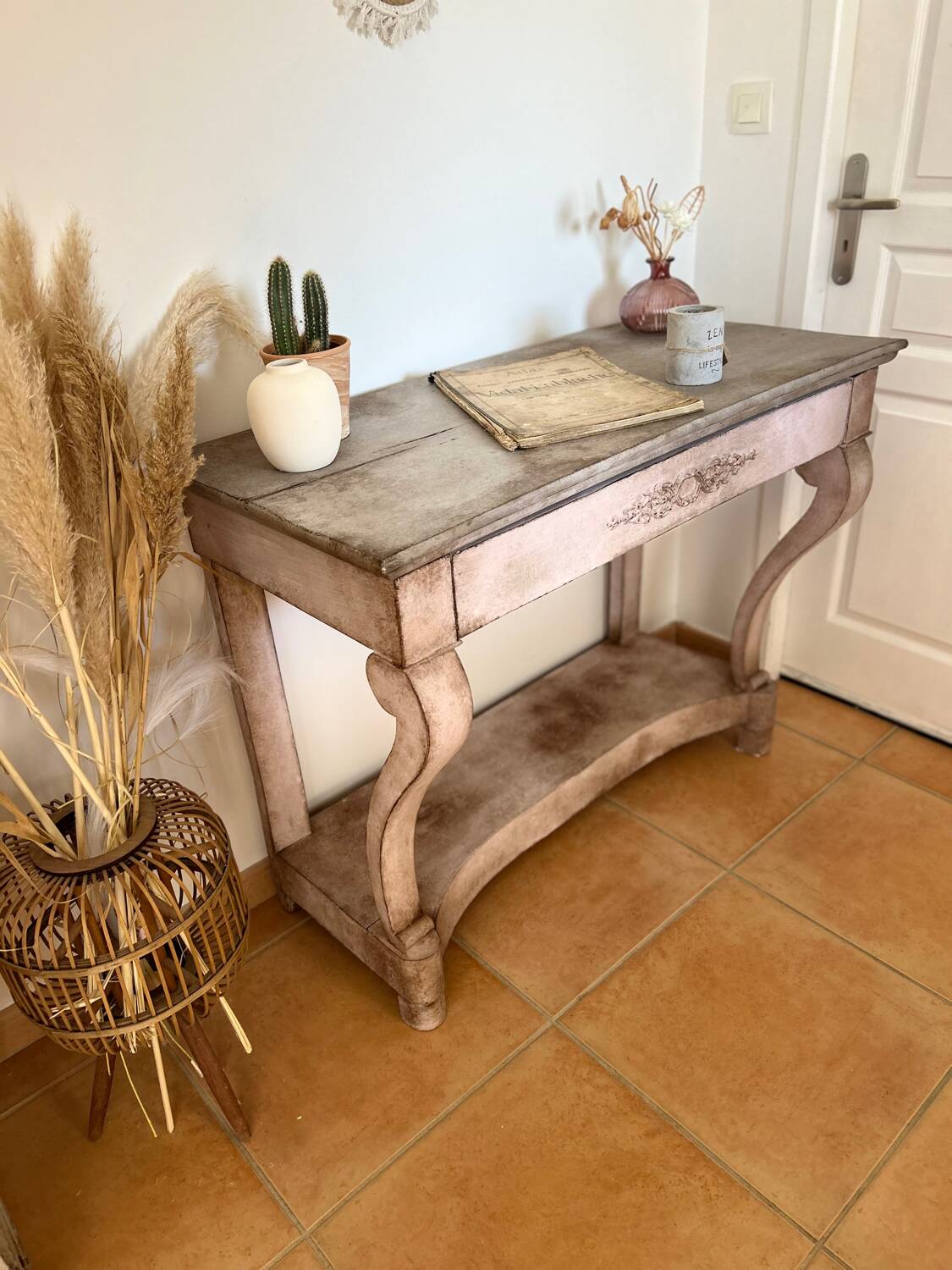 Console shabby chic Tuscan patina