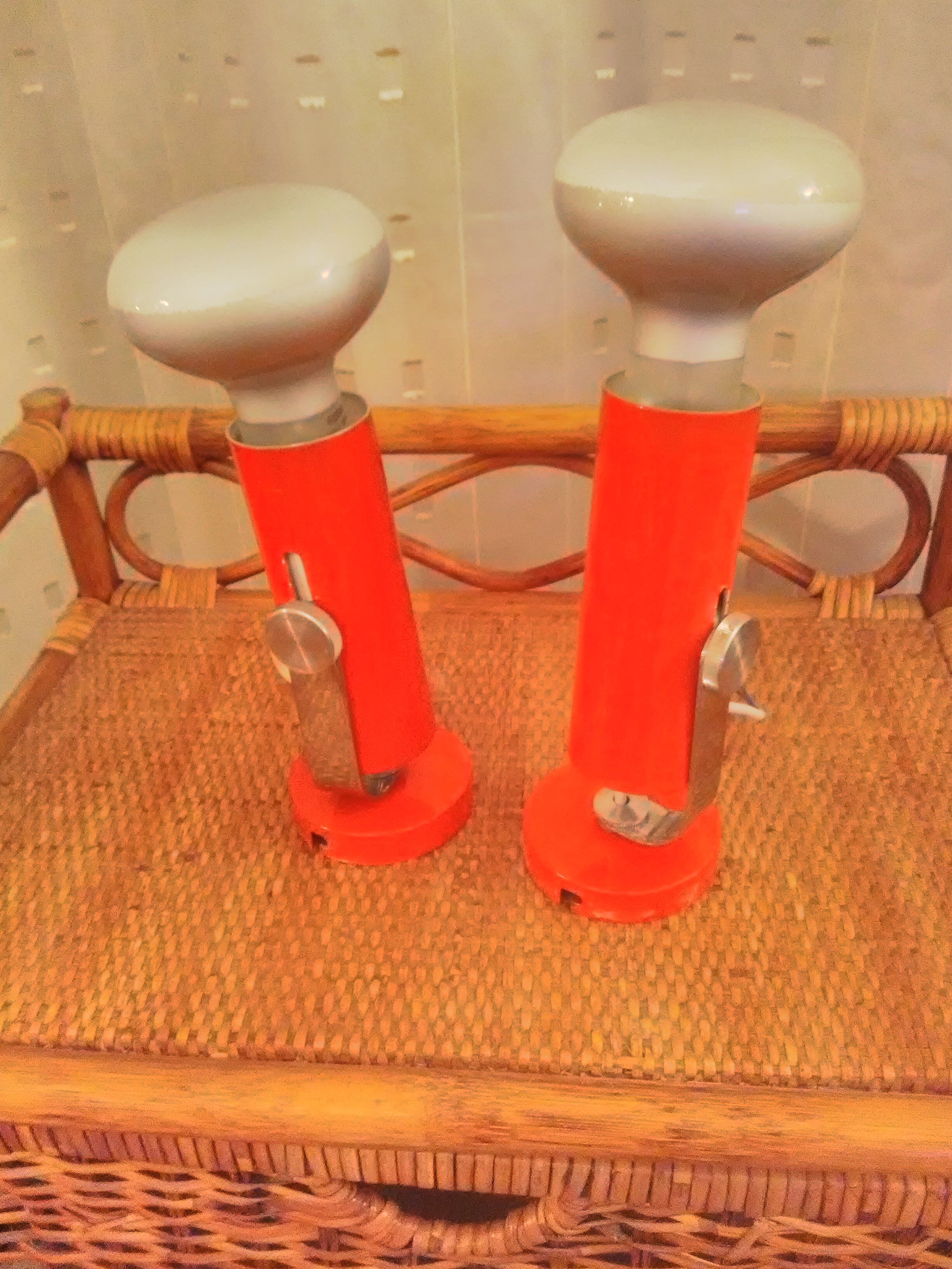 Set of 2 orange wall lights 70's