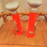 Set of 2 orange wall lights 70's