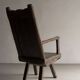 Antique primitive carved oak arm chair, Belgium