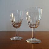 2 old white wine glasses Baccarat crystal model CASSINO - 12 cm