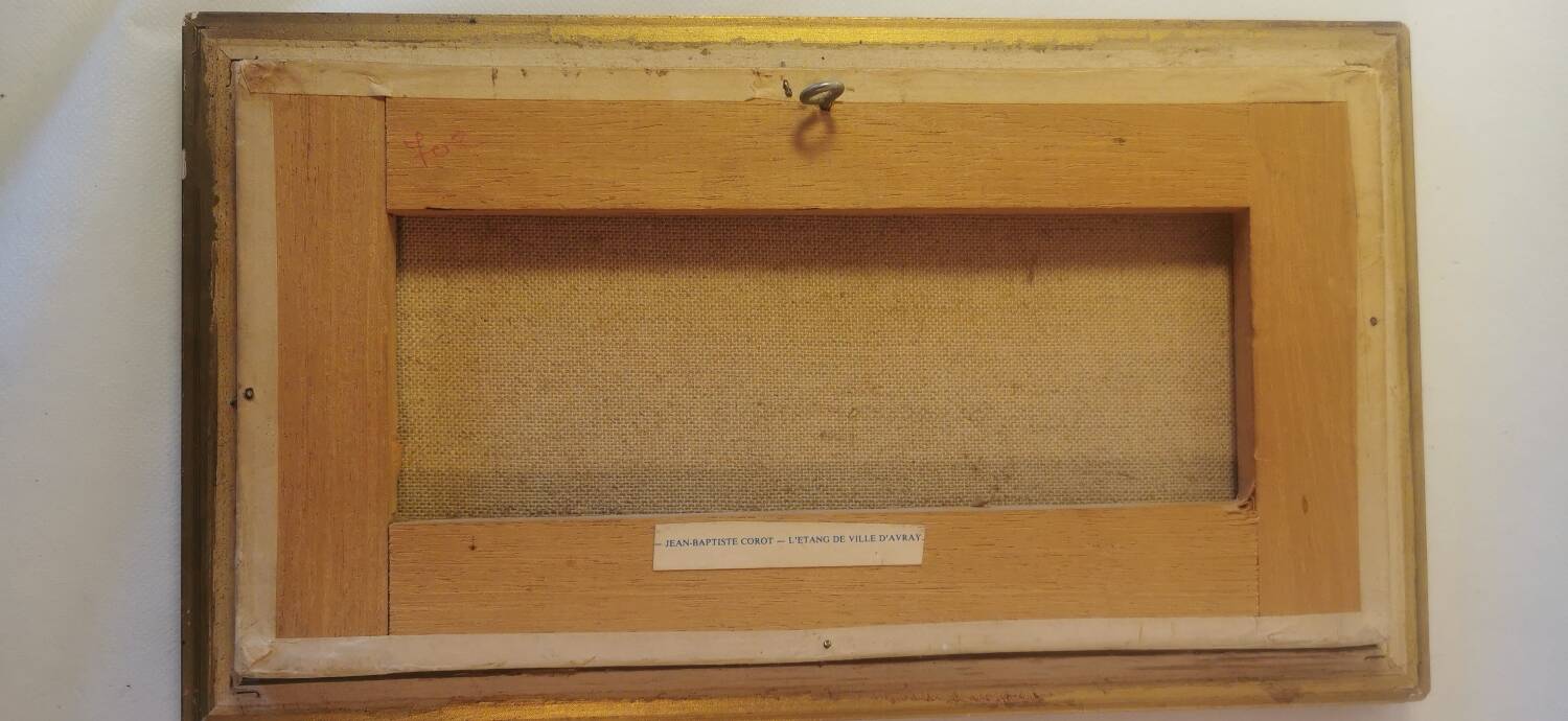 Painting "The Pond of Ville D'Avray" (19th) reproduction Jean Baptiste Corot