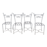 Set of four wrought iron chairs 1960