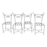 Set of four wrought iron chairs 1960