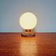 Wood and white opaline table lamp, 1960s