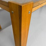 Large modernist plywood table, Memphis style, 1980s