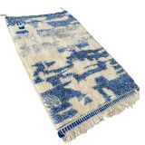 Tapis berbère à motifs bleu