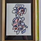 Sérigraphie d’après Jean Dubuffet, encadrée, années 70, 21 x 31 cm