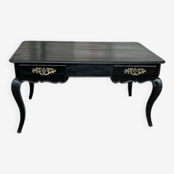 Louis XV Style Flat Desk Black Lacquered 19th Century