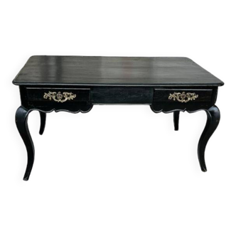 Louis XV Style Flat Desk Black Lacquered 19th Century