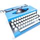 Revised Blue Olympia Dactymetal typewriter