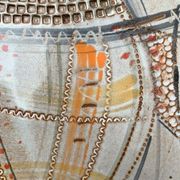 Large German ceramic plate with fish from the mid-century.