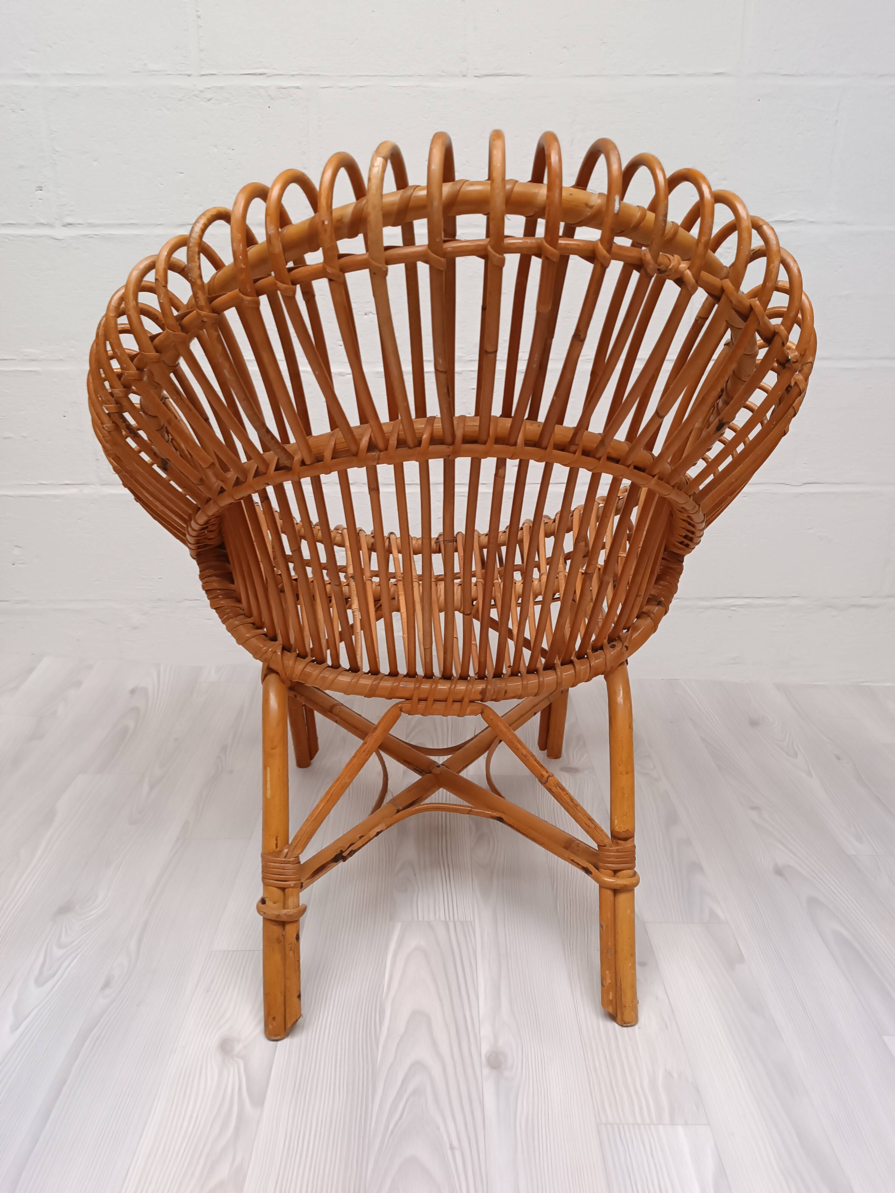 Vintage rattan armchair 1960
