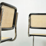 Set of 4 Cesca tubular frame cantilever dining chairs, Italy 1990s