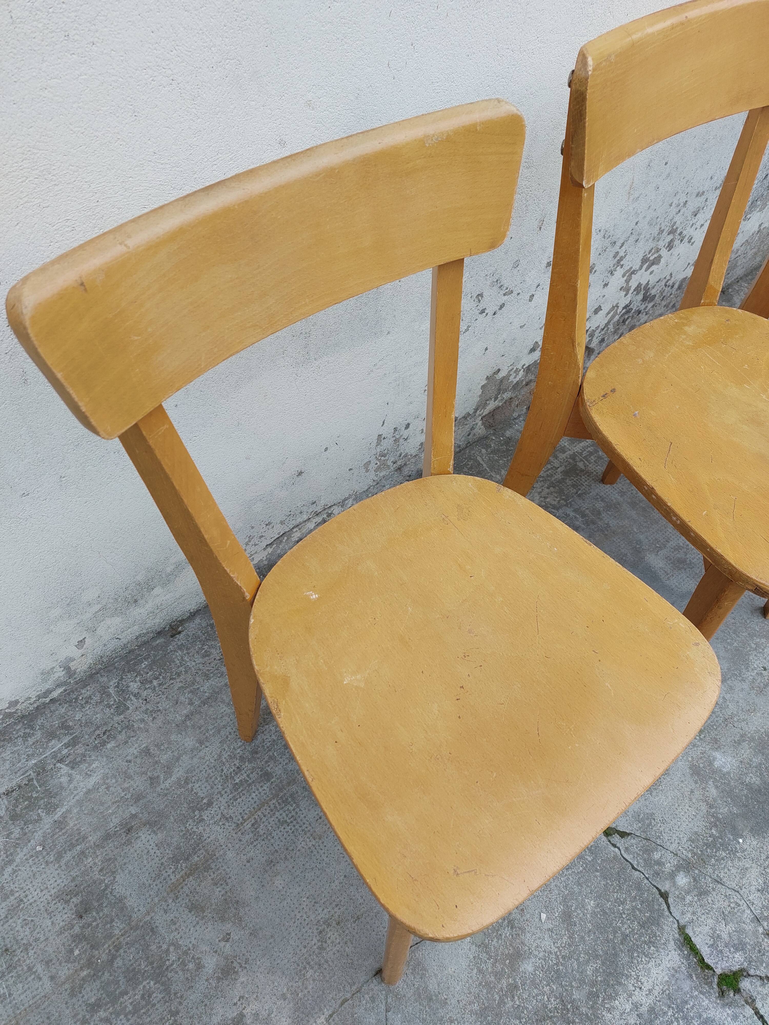 Série de 4 chaises de bistrot année 50
