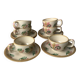 Tasses HB Henriot Quimper en grès, décor floral peint à main